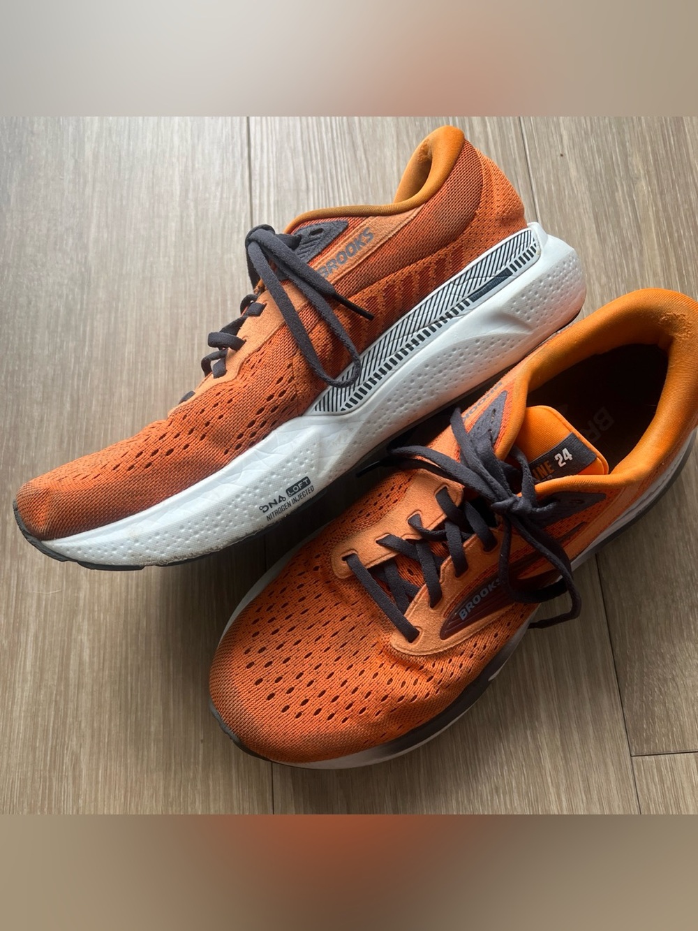 Brooks Adrenaline 24 Shoes Mens 9 M Running Sneakers Orange Black Athletic - Picture 2 of 7
